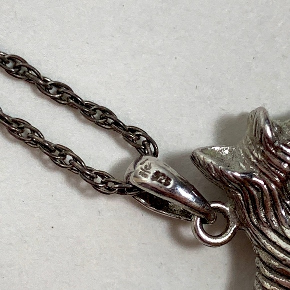 Sterling Scotty Dog Pendant and Chain - Picture 4 of 7